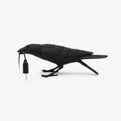 Corvélis | Lampe de Table – Corbeau sculpté résine style moderne