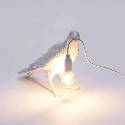 Corvélis | Lampe de Table – Corbeau sculpté résine style moderne