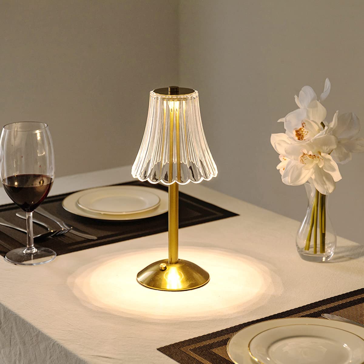 LumiVerre | Lampe de Table – Cristal Raffiné et Éclairage Sans Fil