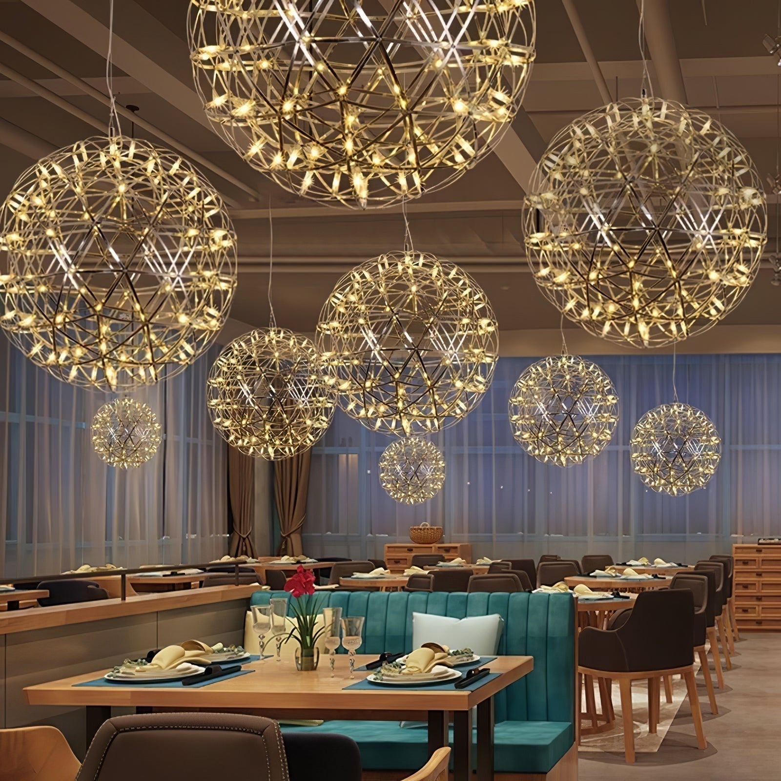 Stelliora | Lustre Boule LED – Éclat étoilé design contemporain