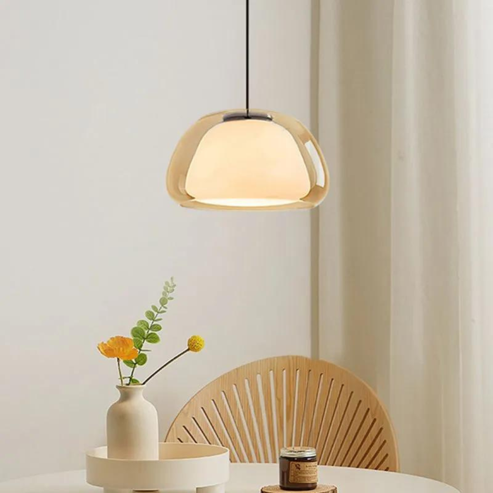 Suspension Luminaire en Verre Transparent avec Dôme Cristallin, Câble Réglable de 120 cm - Lustre Moderne pour Intérieur Contemporain 1