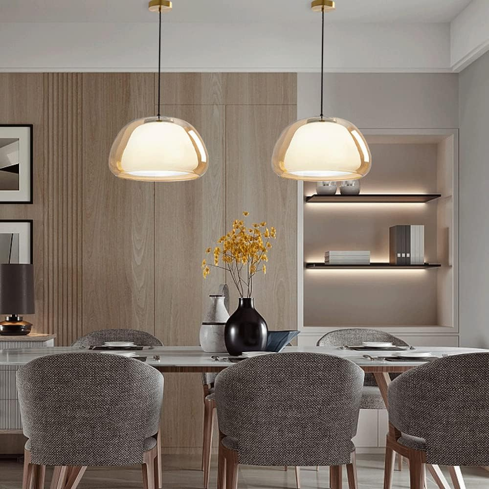 Suspension Luminaire en Verre Transparent avec Dôme Cristallin, Câble Réglable de 120 cm - Lustre Moderne pour Intérieur Contemporain 3