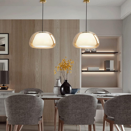Suspension Luminaire en Verre Transparent avec Dôme Cristallin, Câble Réglable de 120 cm - Lustre Moderne pour Intérieur Contemporain 3