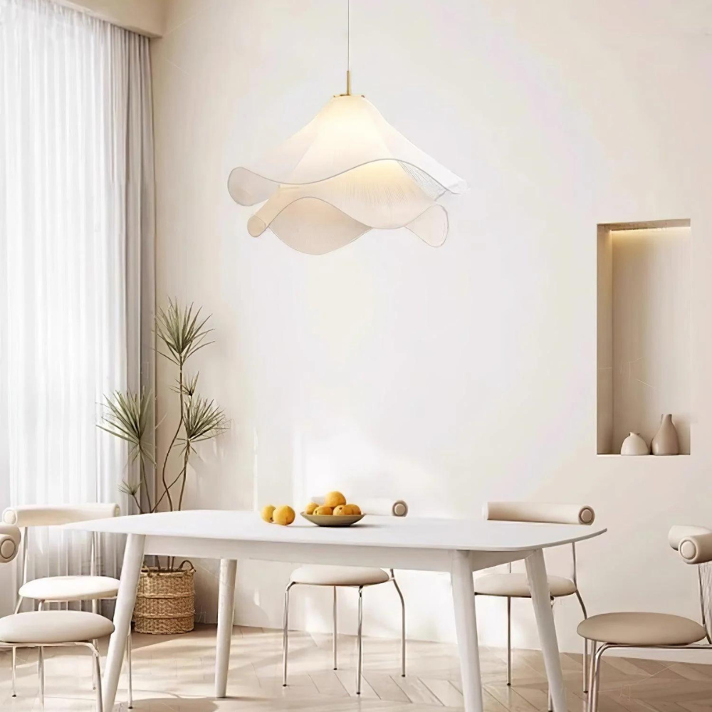 Suspension Lumineuse Design Moderne avec Éclairage Doux, Longueur Ajustable en Métal Noir et Verre Opale 3