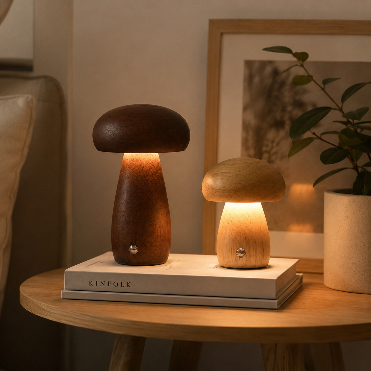 Sylvéra | Lampe Champignon – Élégance Naturelle et Rechargeable