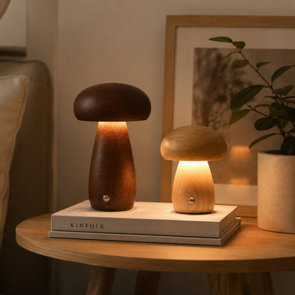 Sylvéra | Lampe Champignon – Élégance Naturelle et Rechargeable