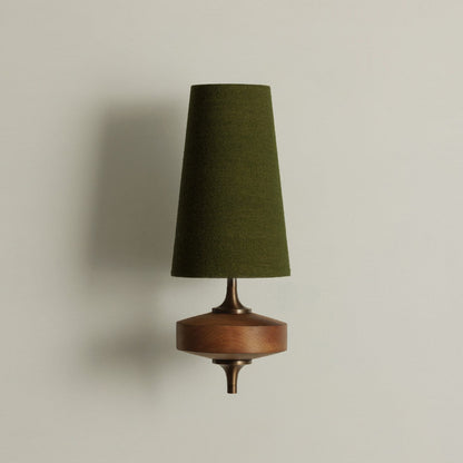 Sylvenis - Applique Murale Double Noyer Et Vert 1 tête L 15cm x L 22cm x H 39cm L 15cm x L 21.1cm x H 39.1cm