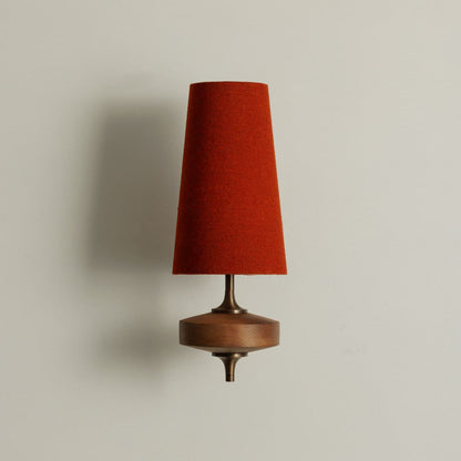 Sylvenis - Applique Murale Double Noyer Et Rouge 1 tête L 15cm x L 22cm x H 39cm L 15cm x L 21.1cm x H 39.1cm