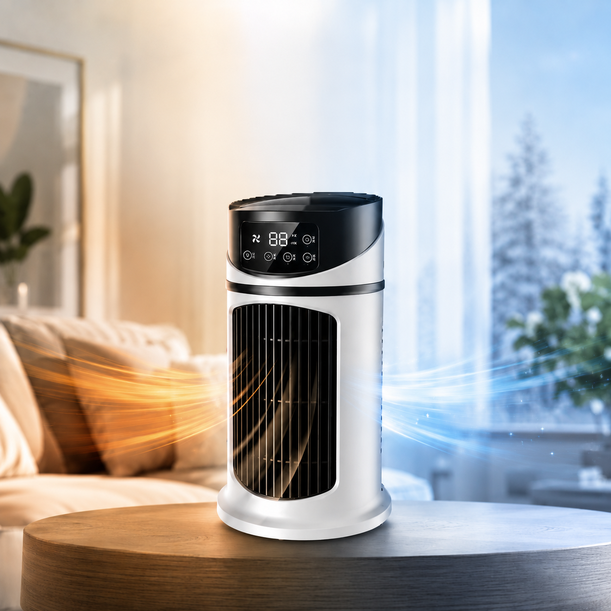 Thermya - Rafraichisseur D'air Cylindrique Sur Socle