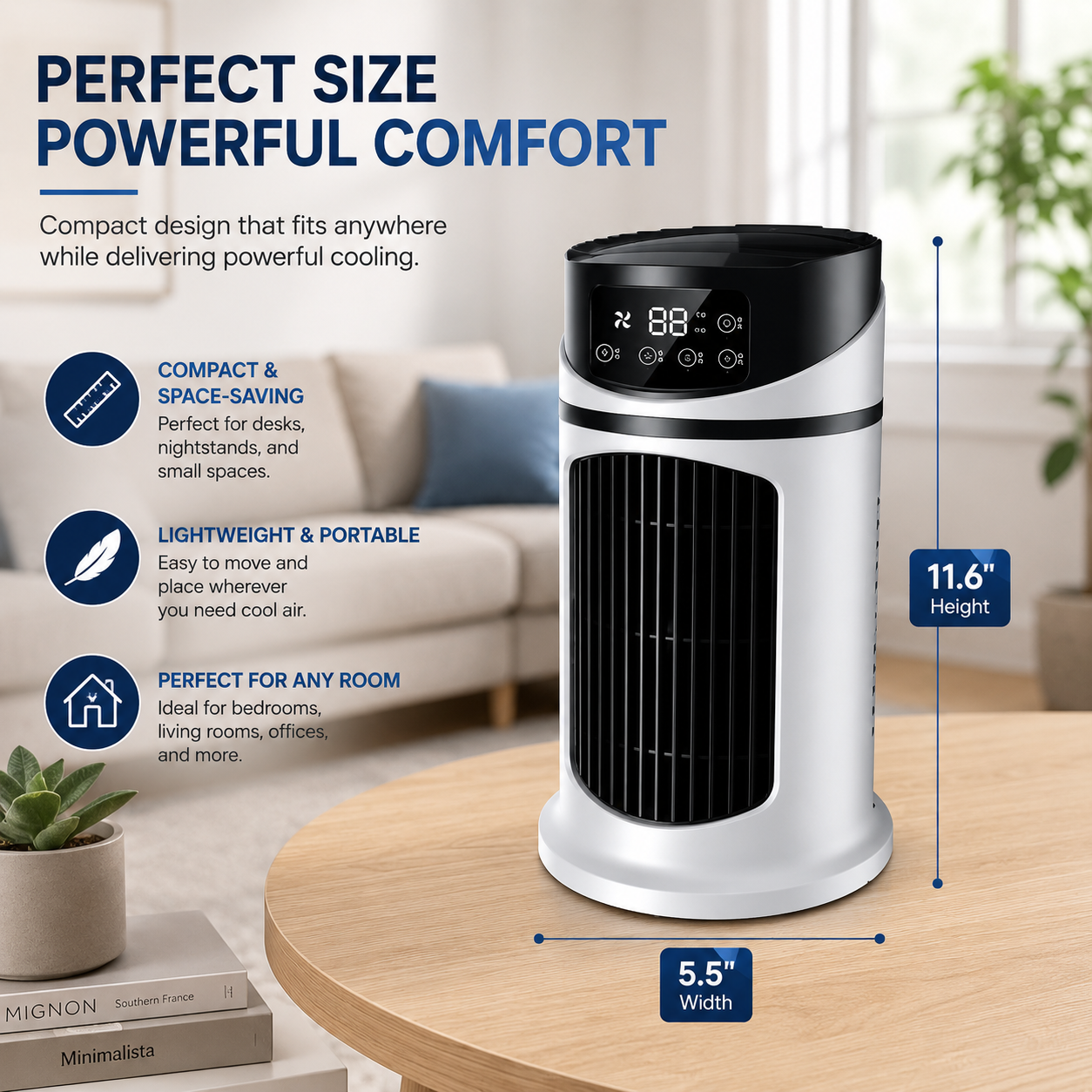 Thermya - Rafraichisseur D'air Cylindrique Sur Socle