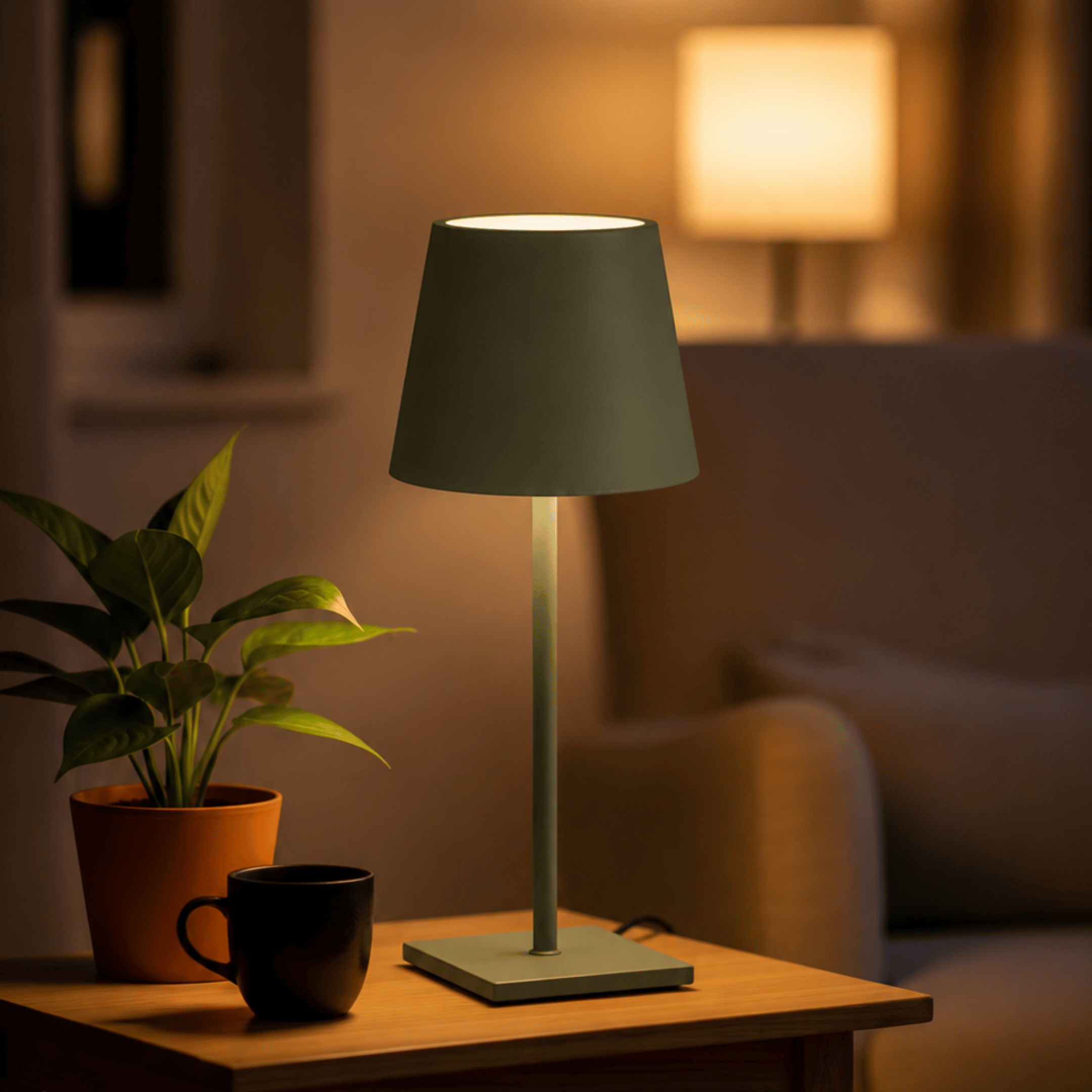 Élyntar | Lampe Sans Fil Rechargeable – Design Moderne et Éclairage Tactile Vert