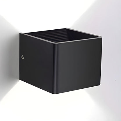 Walluxe - Applique Murale LED Compacte À Double Faisceau Noir Lumière Froide L10 X H8CM (5W)