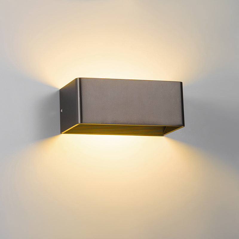Walluxe - Applique Murale LED Compacte À Double Faisceau Noir Lumière Chaude L20 X L10 X H8CM (7W)