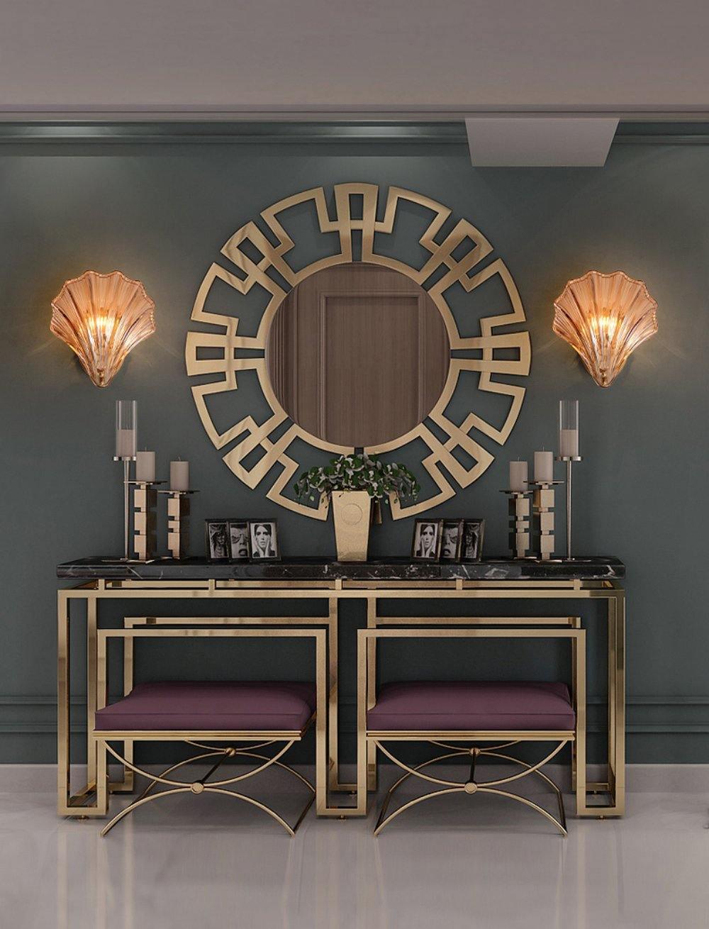 Arézia | Applique Murale – Élégance Coquillage et Laiton Raffiné