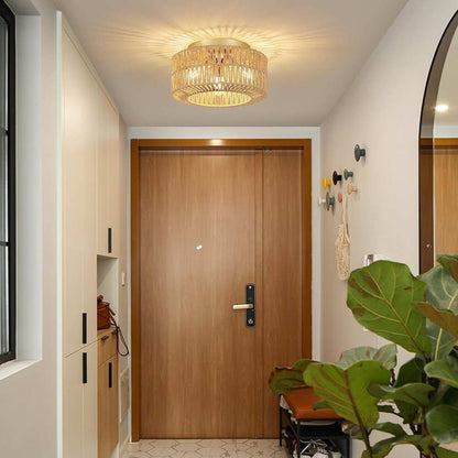 Aurivine | Lustre en Rotin – Élégance Bohème et Éclairage Doux