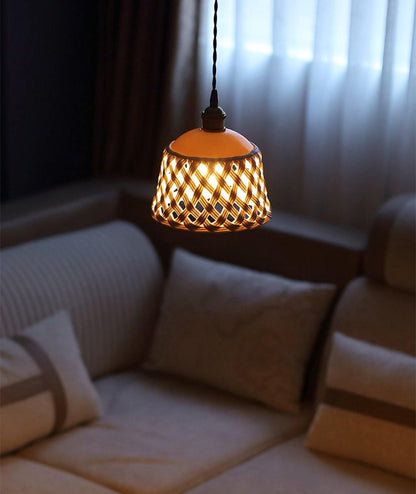 Céravelle | Lampe Suspendue – Céramique artisanale émail blanc mat