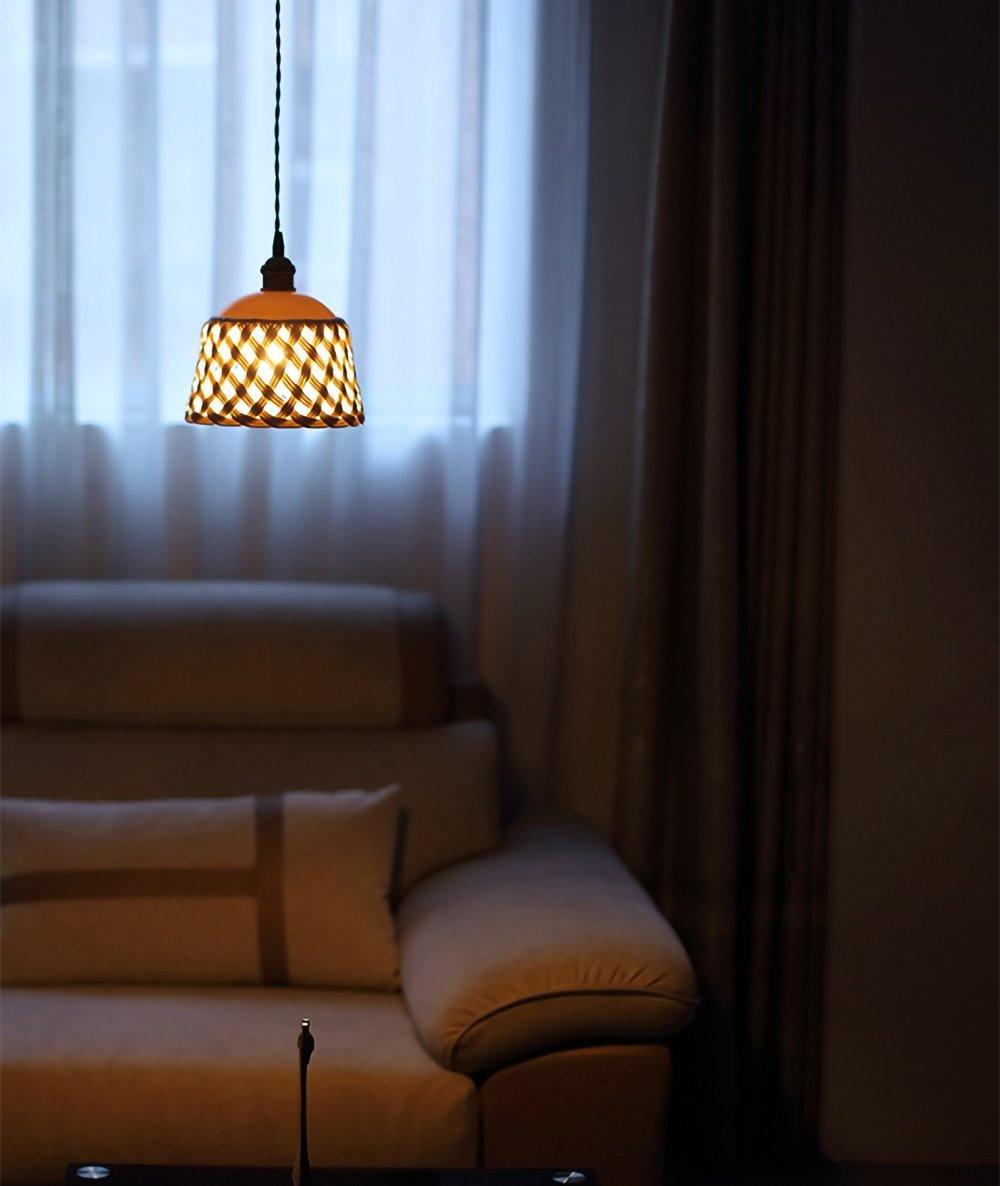 Céravelle | Lampe Suspendue – Céramique artisanale émail blanc mat