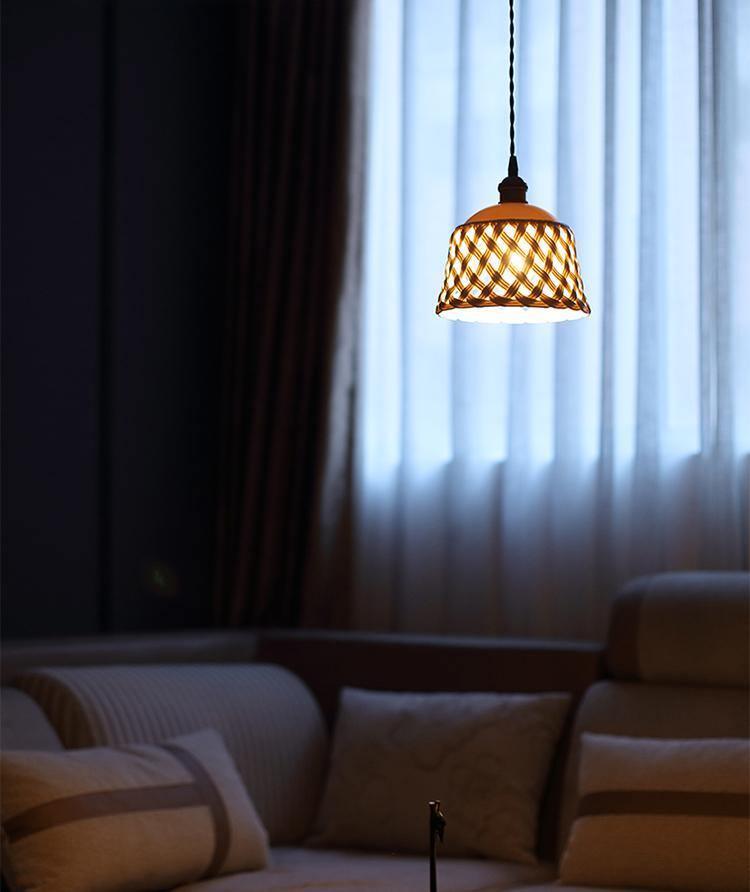 Céravelle | Lampe Suspendue – Céramique artisanale émail blanc mat