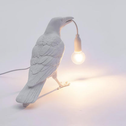 Corvélis | Lampe de Table – Corbeau sculpté résine style moderne