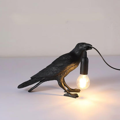 Corvélis | Lampe de Table – Corbeau sculpté résine style moderne