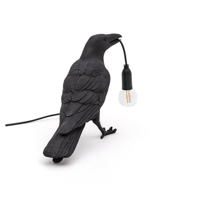 Corvélis | Lampe de Table – Corbeau sculpté résine style moderne