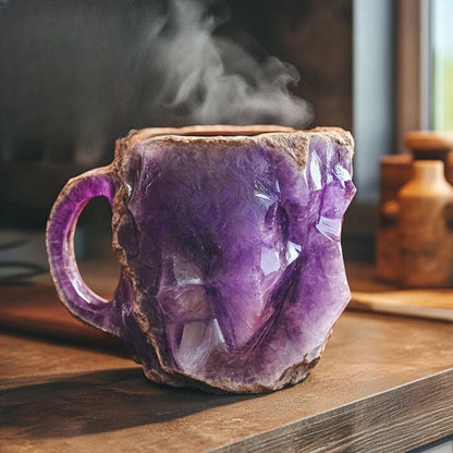 Cristava | Mug en Cristal Minéral – Élégance Artisanale & Design Unique Améthyste