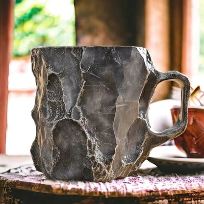 Cristava | Mug en Cristal Minéral – Élégance Artisanale & Design Unique Obsidienne