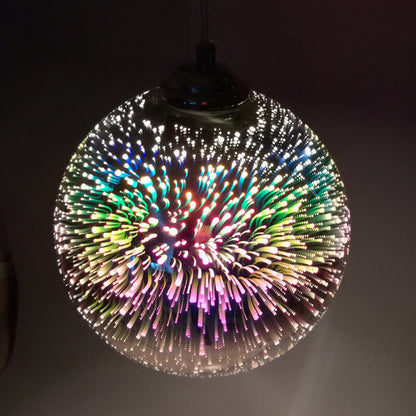 Écliora | Suspension en Verre 3D – Effet Feu d’Artifice Coloré