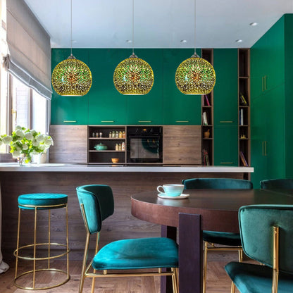 Écliora | Suspension en Verre 3D – Effet Feu d’Artifice Coloré