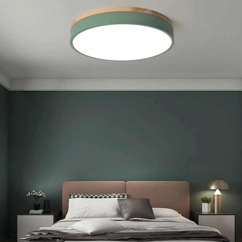 Elhøra | Lampe de plafond bois et lumière chaleureuse