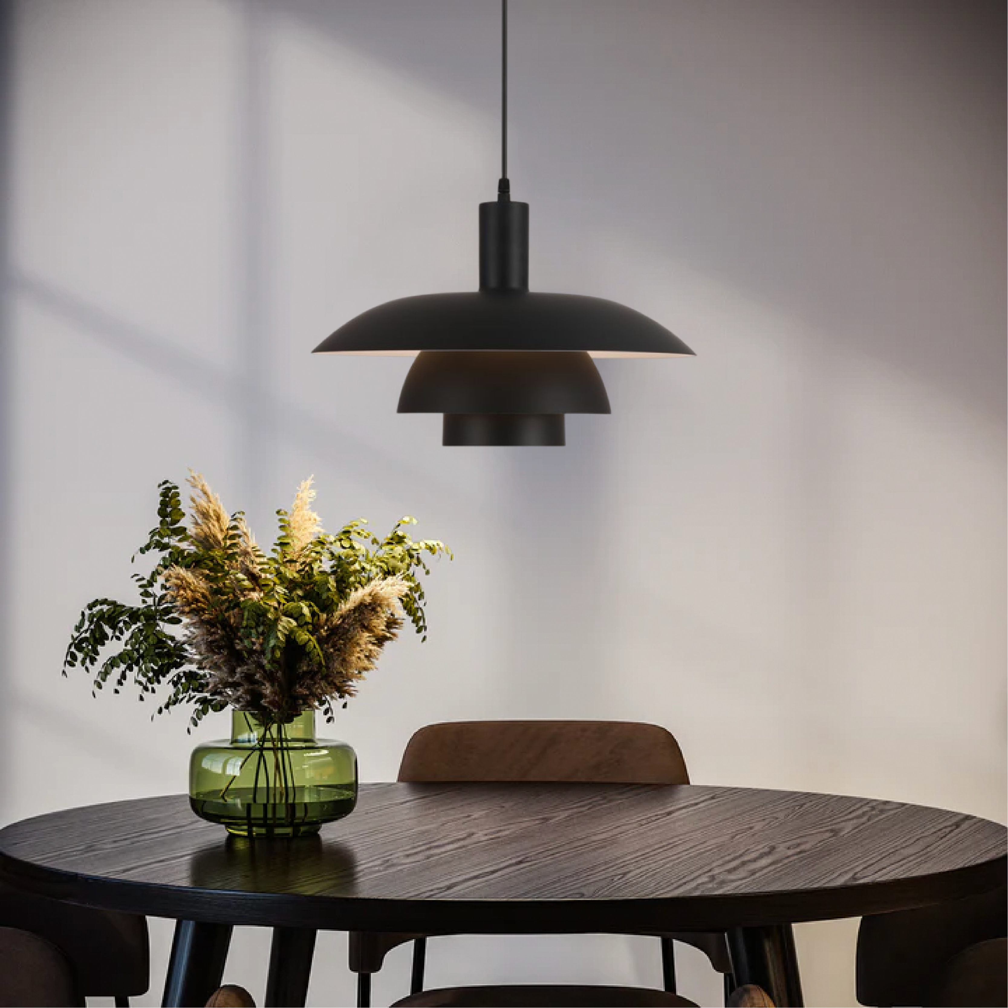 Élysso | Suspension Scandinave – Design Raffiné et Lumière Apaisante Noir