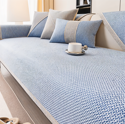 Fortelia | Housse de Canapé Antidérapante – Protection Élégante et Durable Bleu clair