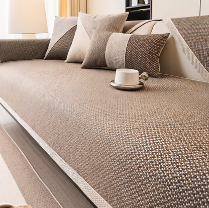 Fortelia | Housse de Canapé Antidérapante – Protection Élégante et Durable Brun clair