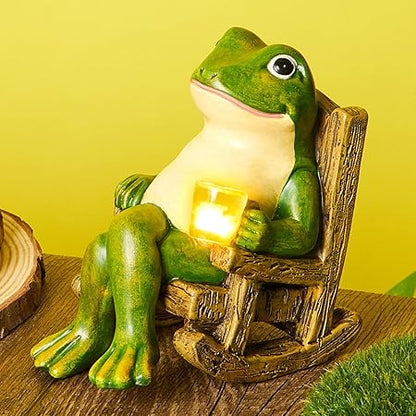 GardenFrog | Figurine Lumineuse de Jardin – Décoration Solaire Étanche
