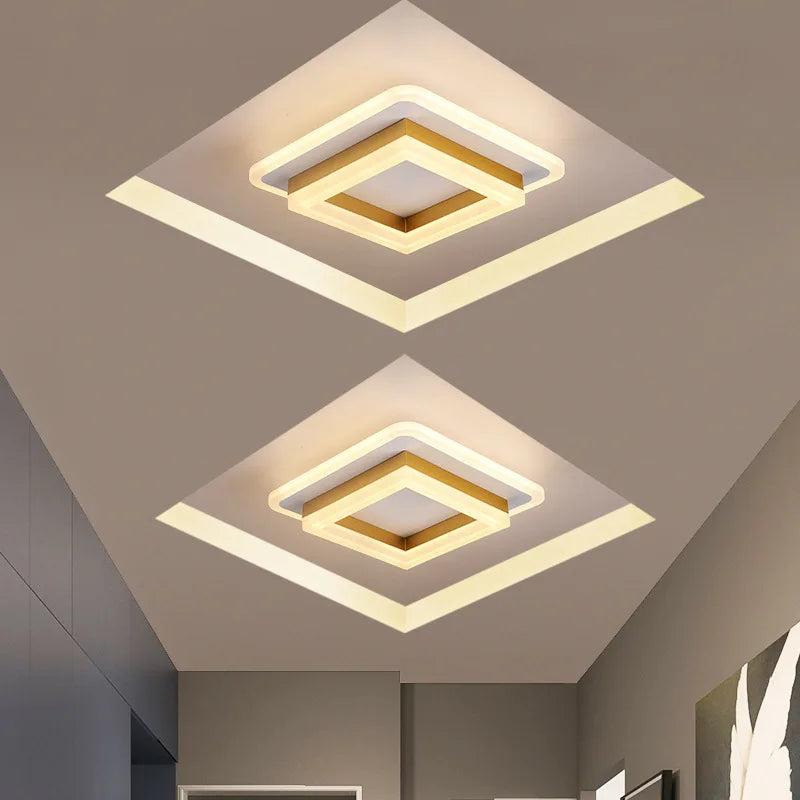 Lumivelle | Plafonnier LED – Design Minimaliste & Éclairage Moderne Carre doré 20 cm