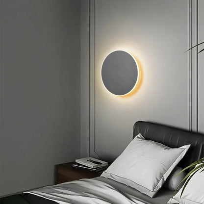 Lunéor | Lampe Murale LED – Design Rond et Éclairage Moderne 30cm Gris