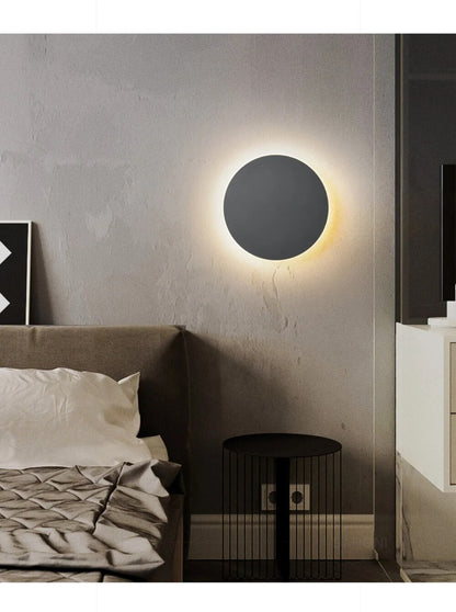 Lunéor | Lampe Murale LED – Design Rond et Éclairage Moderne 30cm Noir