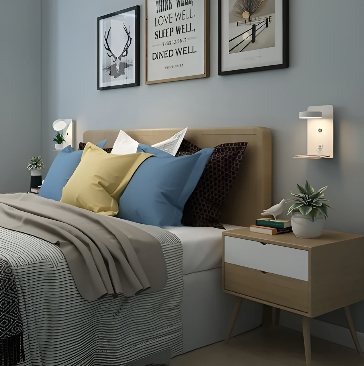 Lustrelia | Lampe Murale avec Étagère – Éclairage Réglable et Design Pratique