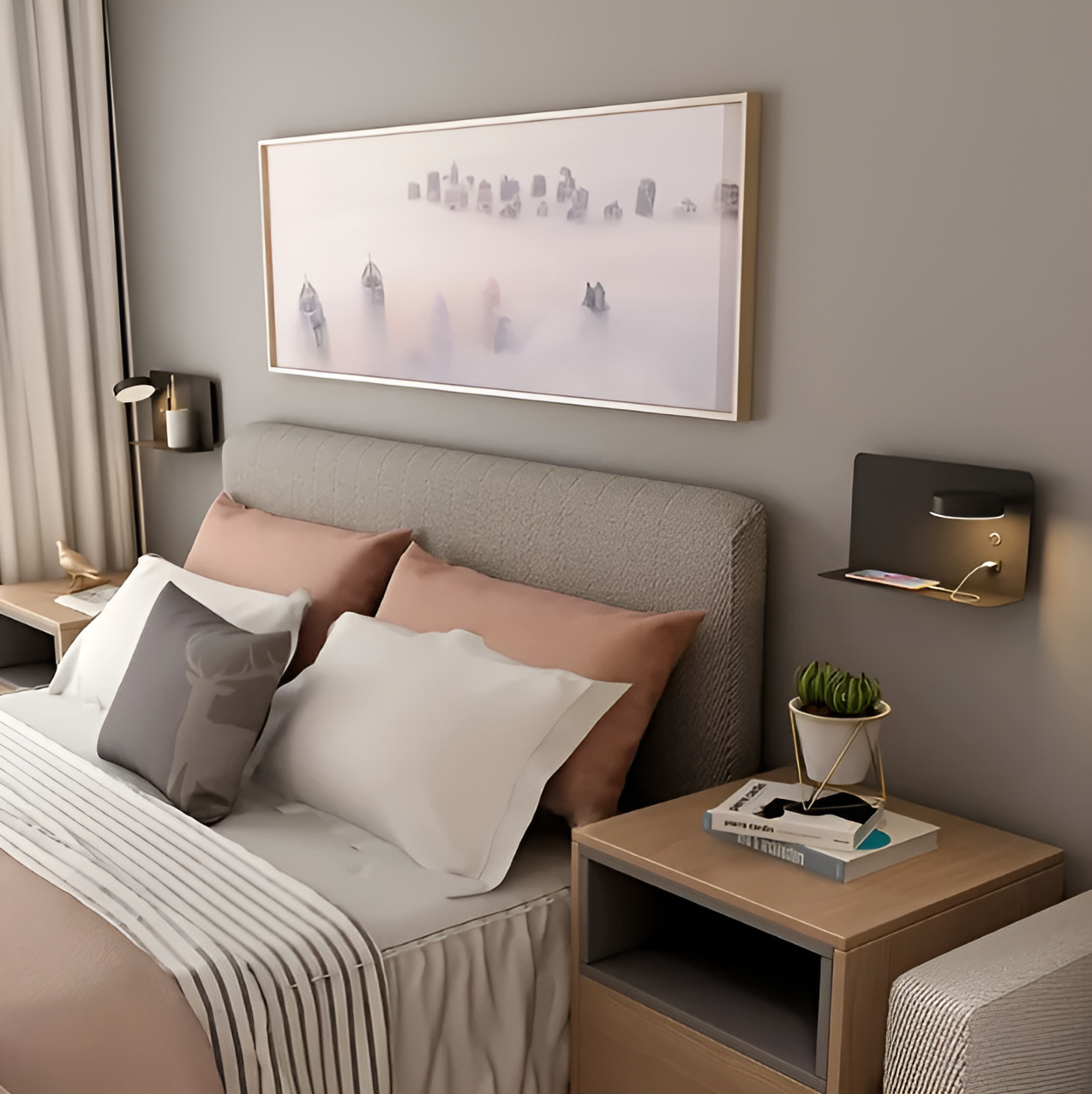 Lustrelia | Lampe Murale avec Étagère – Éclairage Réglable et Design Pratique