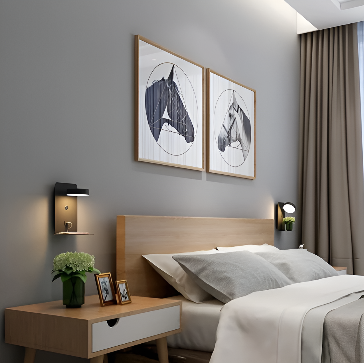 Lustrelia | Lampe Murale avec Étagère – Éclairage Réglable et Design Pratique