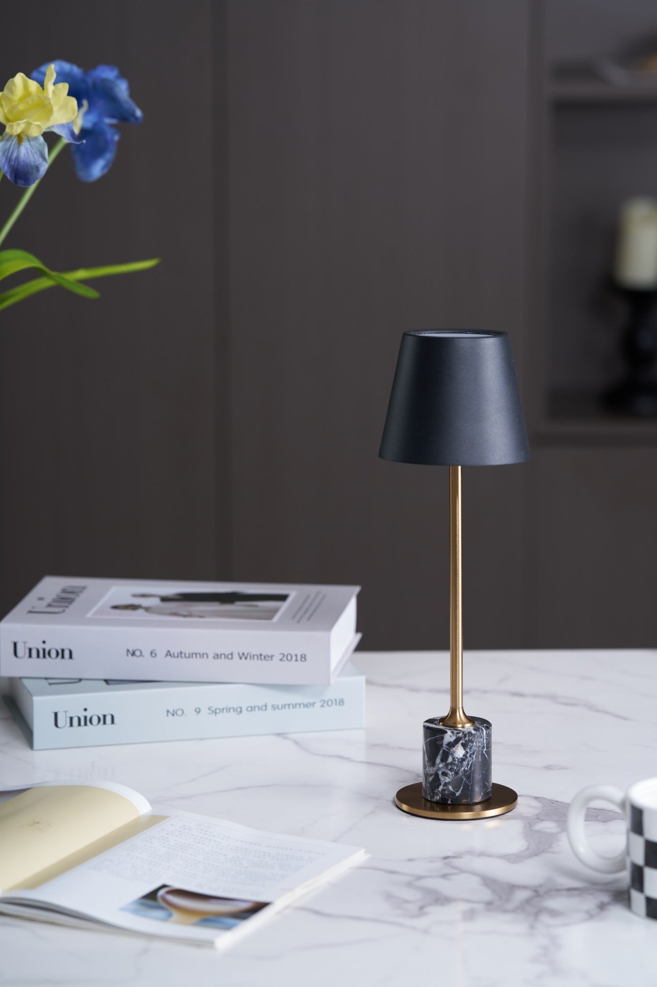 Mabréa | Lampe de Table Rechargeable – Base noire sans fil