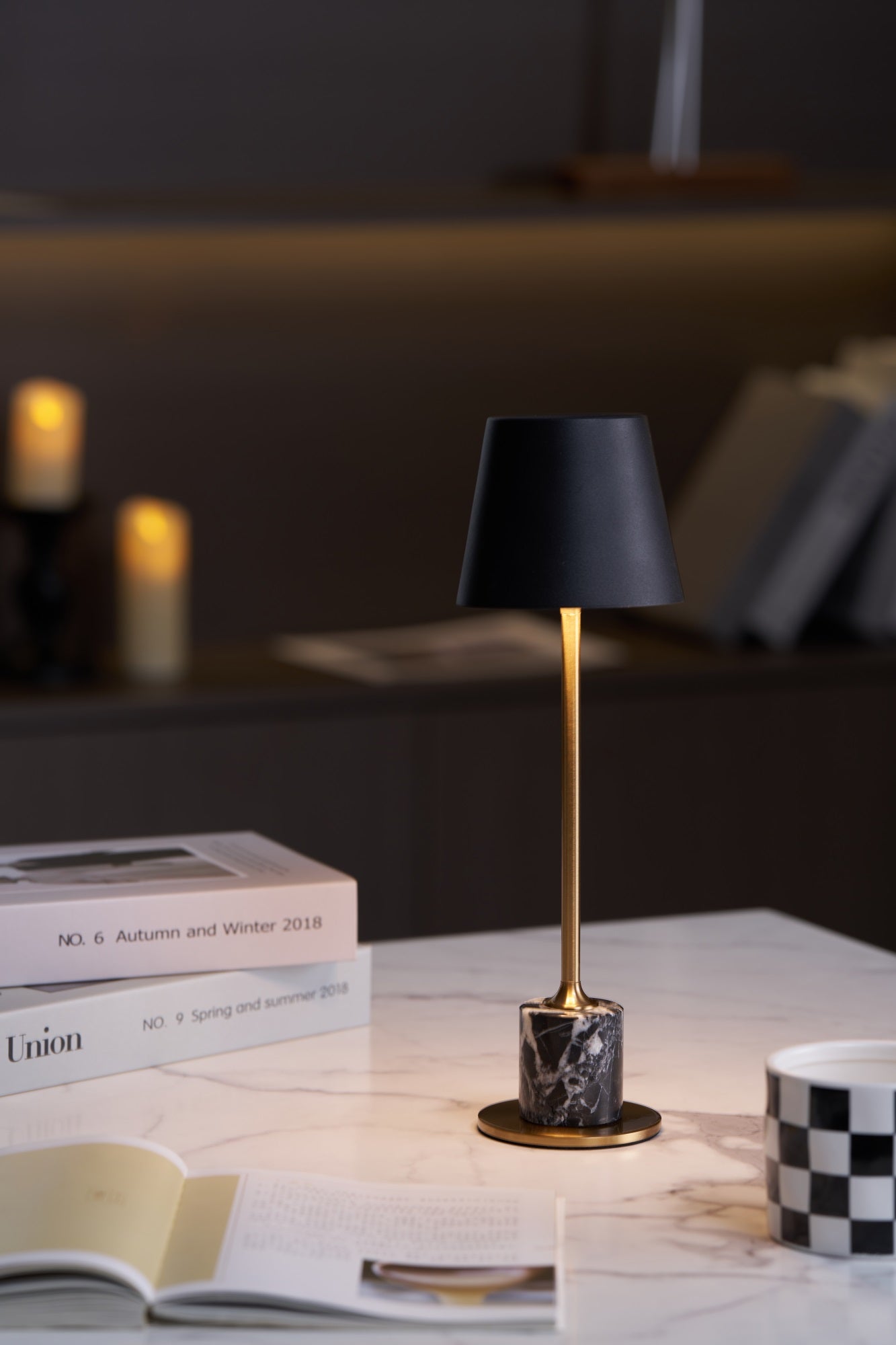 Mabréa | Lampe de Table Rechargeable – Base noire sans fil