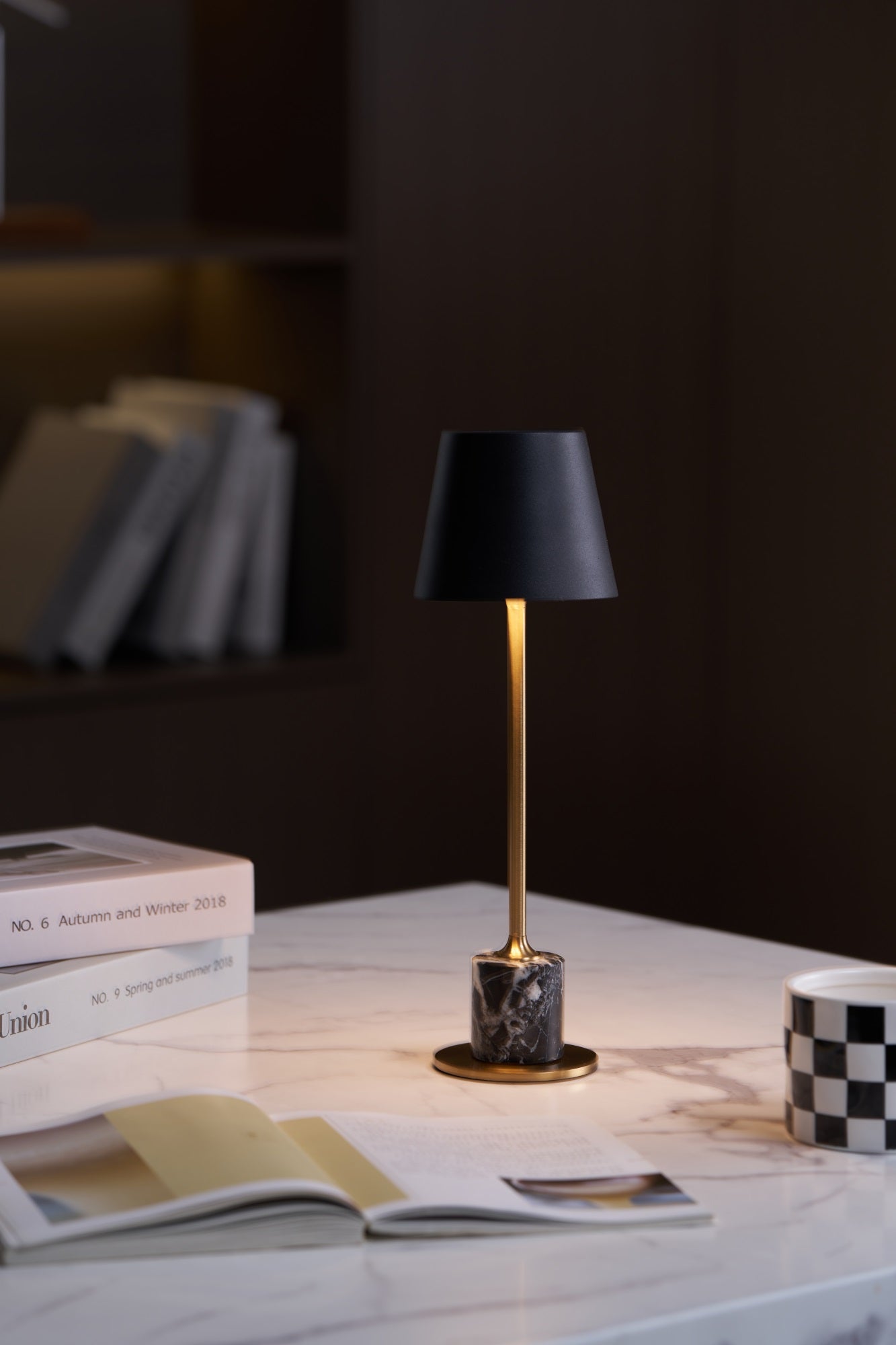 Mabréa | Lampe de Table Rechargeable – Base noire sans fil