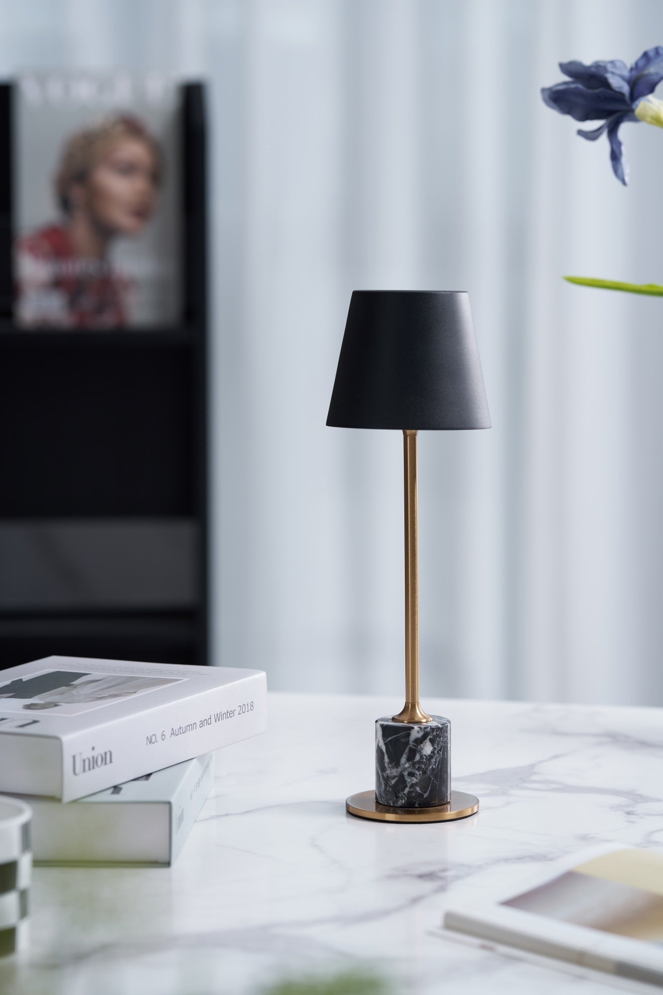 Mabréa | Lampe de Table Rechargeable – Base noire sans fil