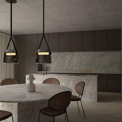 Noctéa | Lampe Suspendue – Verre soufflé LED design contemporain