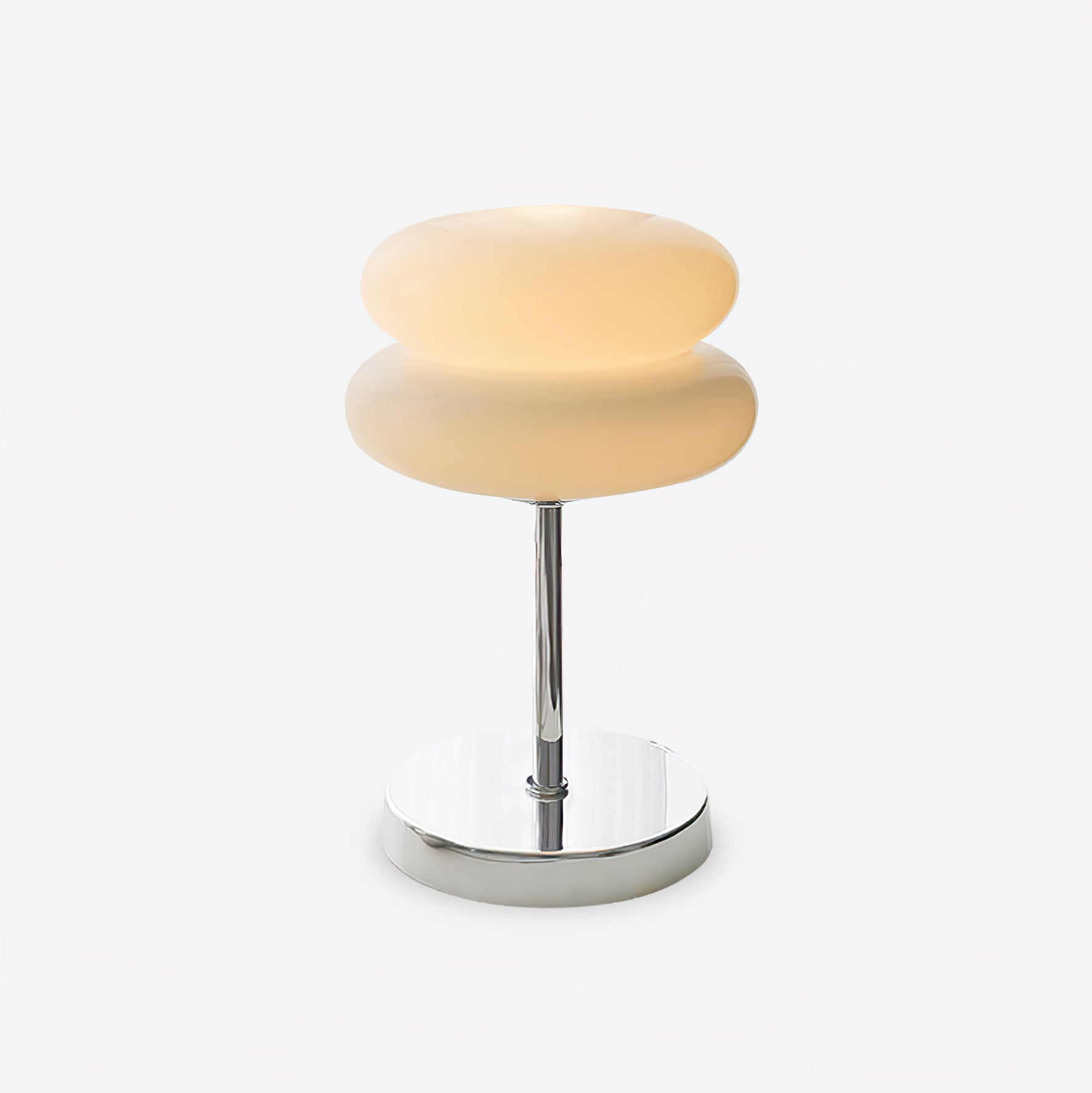 Orbélia | Lampe de Table – Lueur planétaire style Saturne Chrome et blanc