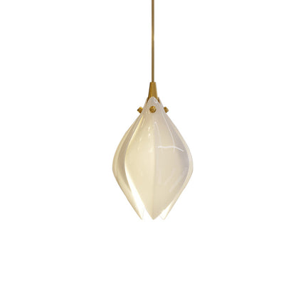 Orévia | Suspension Florale – Lumière Douce et Charme Naturel 1 head Round Canopy ∅ 4.7″ Brass & White