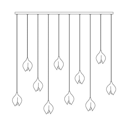 Orévia | Suspension Florale – Lumière Douce et Charme Naturel 10 heads Long Canopy ∅ 48″