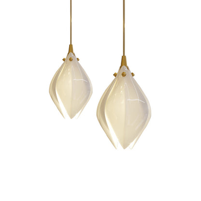 Orévia | Suspension Florale – Lumière Douce et Charme Naturel 2 heads Round Canopy ∅ 5.9″ Brass & White