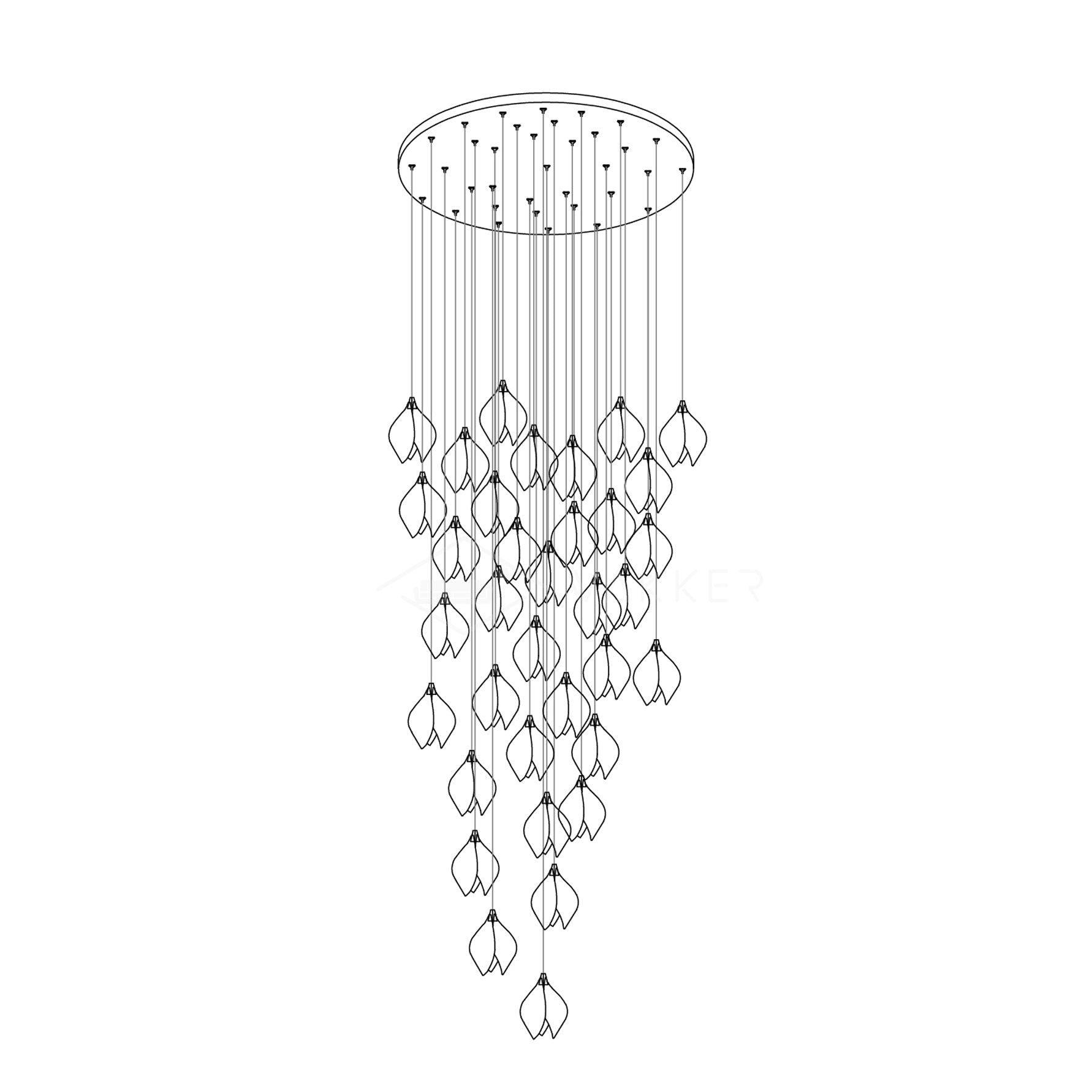 Orévia | Suspension Florale – Lumière Douce et Charme Naturel 35 heads Round Canopy ∅ 30″
